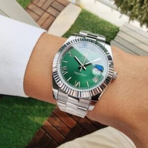 Rolex saati gumusu ici yasil